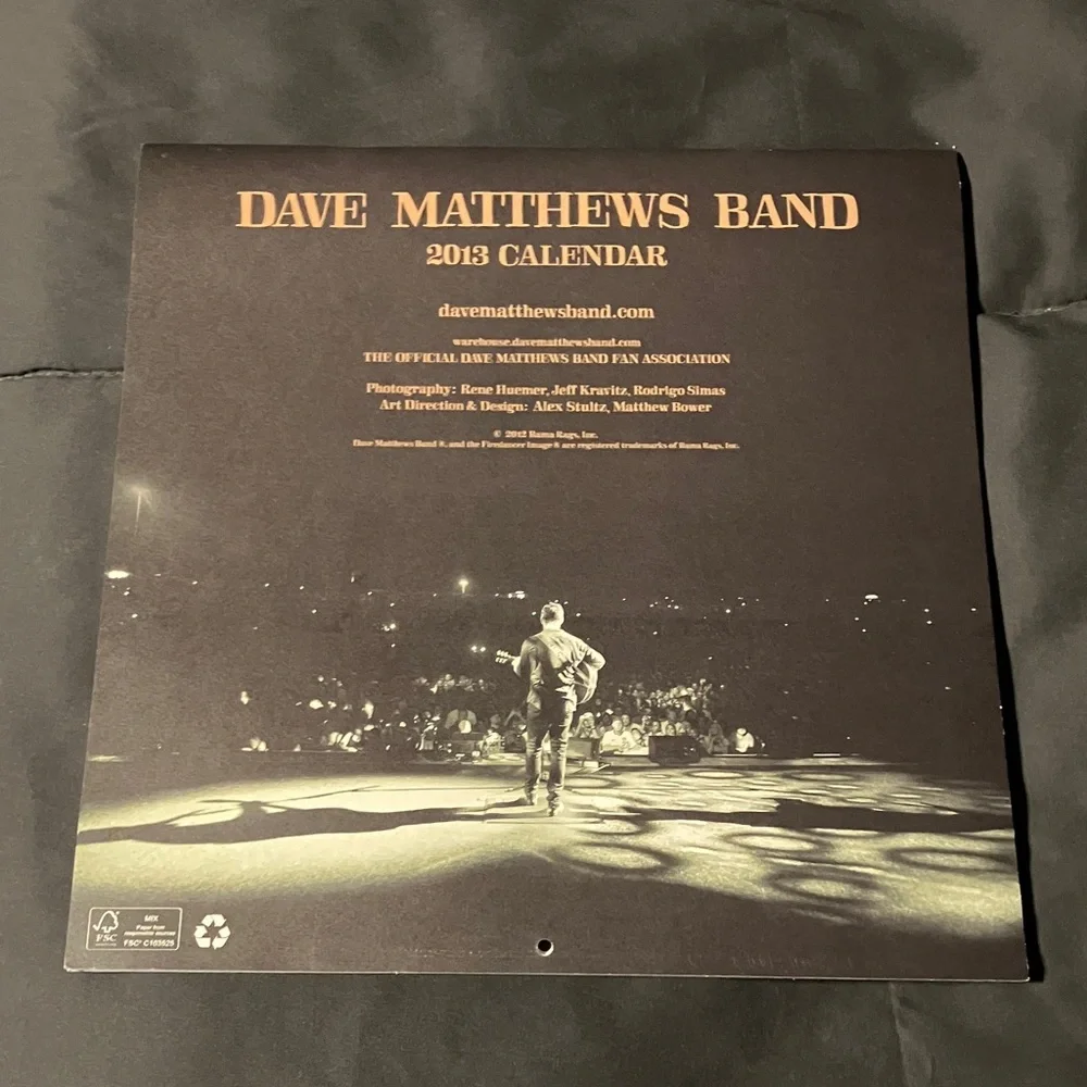 2013 Dave Matthews Band Wall Calendar